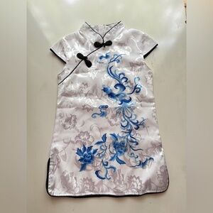 Chinese Kids Girl Cheongsam Dress 2T-3T Floral Mandarin Collar Side Silt Retro